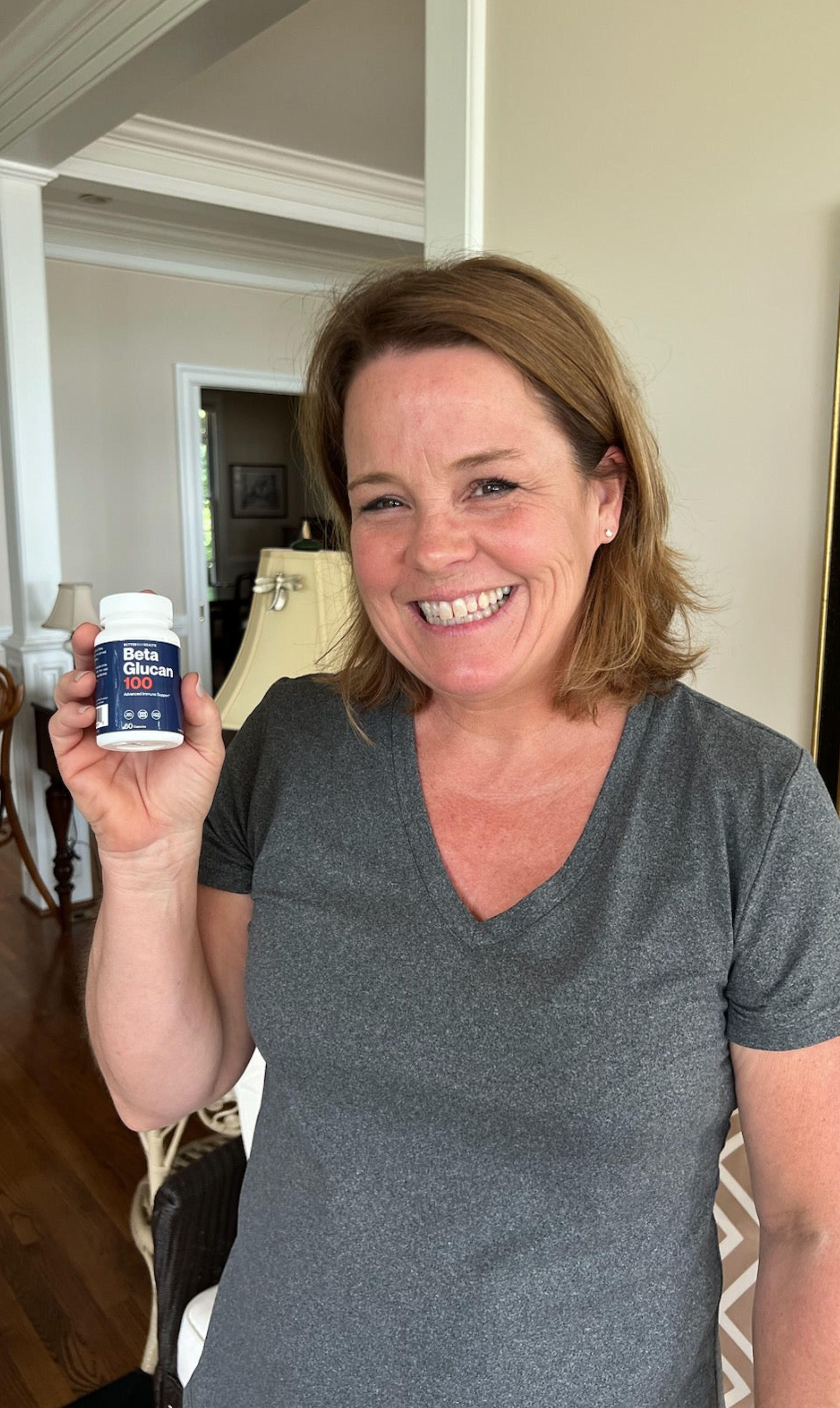 customer showing BetterWayHealth Beta Glucan 100